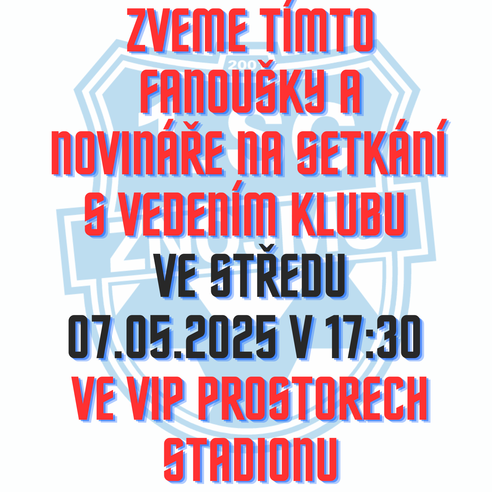Pozvnka na setkn s vedenm klubu